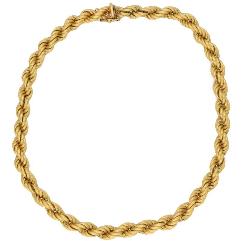 Vintage Twist Rope Necklace in Yellow Gold