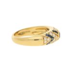 David Morris Sapphire and Diamond Cocktail Ring in Yellow Gold