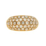 Cartier: Diamond set gold bombé ring