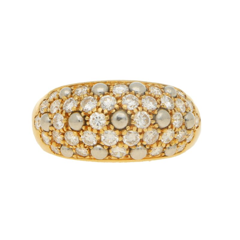 Cartier: Diamond set gold bombé ring