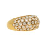 Cartier: Diamond set gold bombé ring