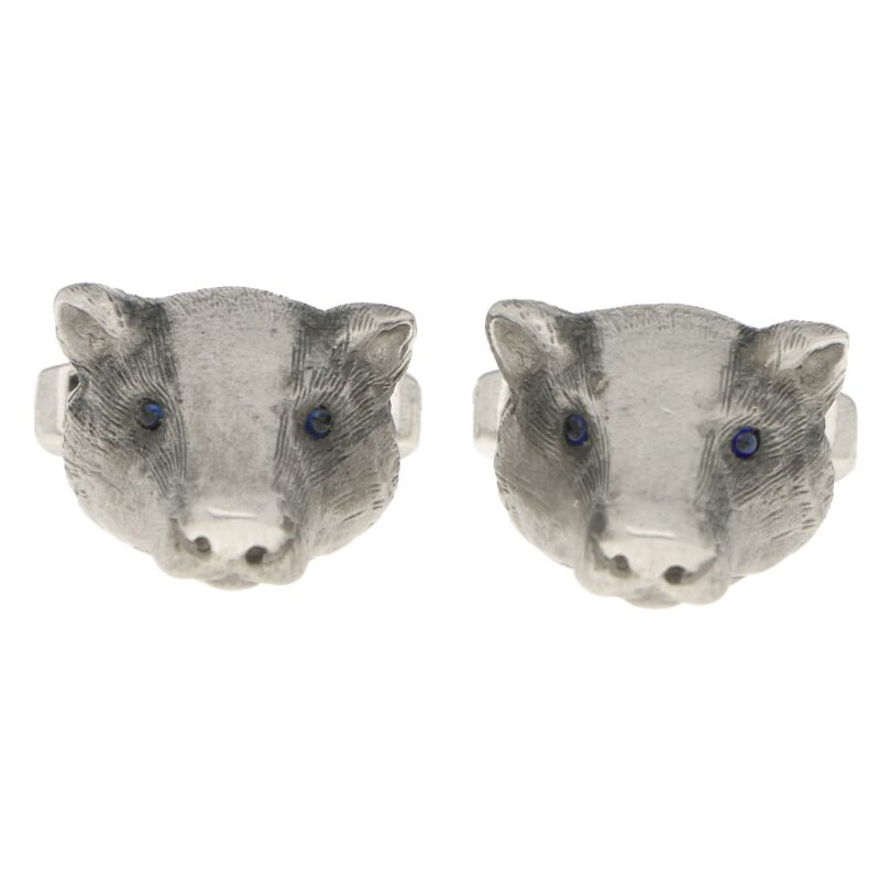 Sapphire Eyed Badger Swivel Back Cufflinks