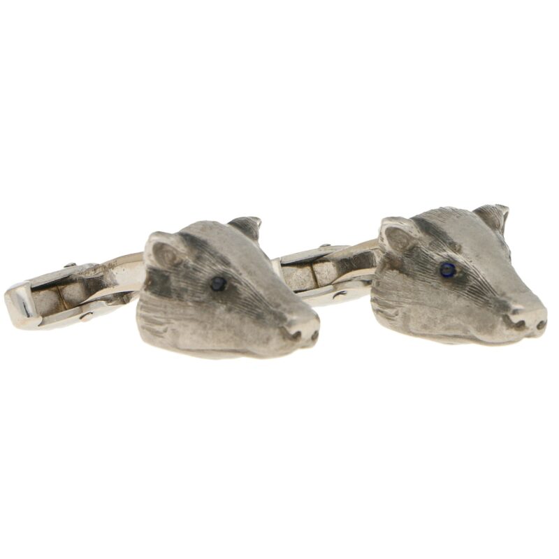 Sapphire Eyed Badger Swivel Back Cufflinks