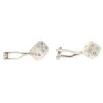 Old European Cut Diamond Dice Swivel Back Cufflinks