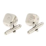 Old European Cut Diamond Dice Swivel Back Cufflinks