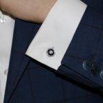 Art Deco-Style Diamond and Onyx Target Cufflinks in Platinum