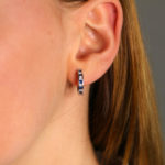 Sapphire and Diamond Hoop Earrings