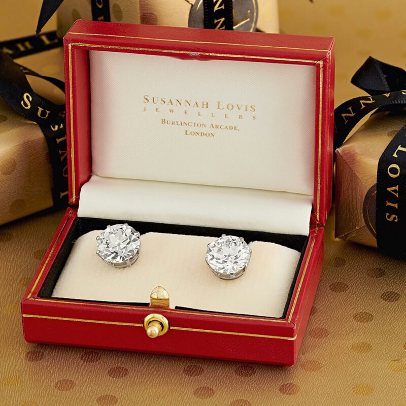 Solitaire diamond stud earrings 12.64carats