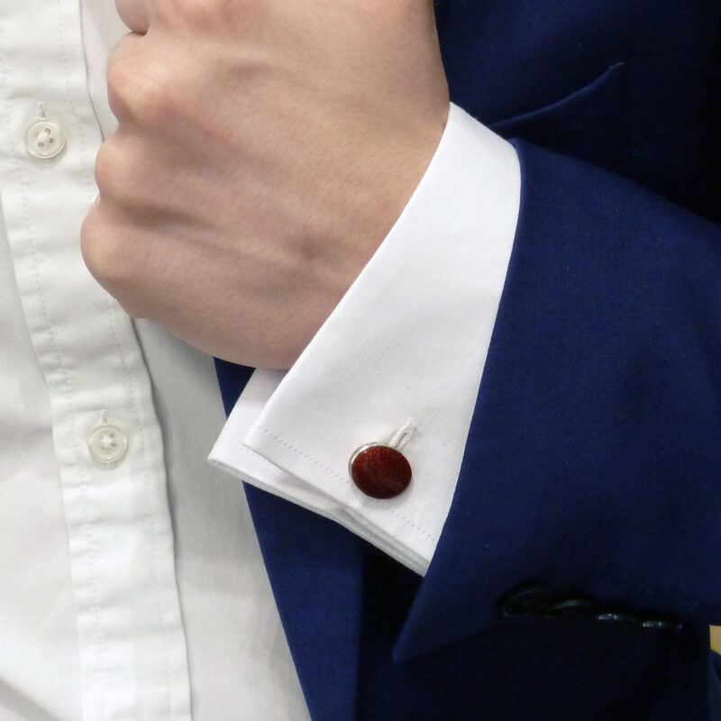 Red Enamel Chain Link Cufflinks