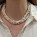 7 row freshwater pearl twist necklace