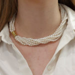 7 row freshwater pearl twist necklace