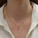 18ct rose gold letter S necklace with diamond detail