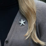 Diamond Starfish Brooch / Pendant in White Gold