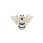 Sapphire and Diamond Bee Brooch