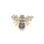 Sapphire and Diamond Bee Brooch