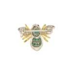 Emerald and Diamond Bee Brooch