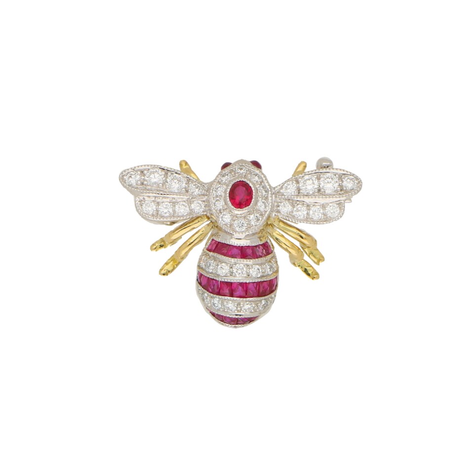 Ruby and Diamon Bee Brooch