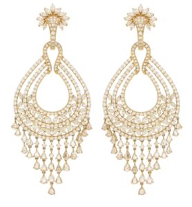 18.25ct Diamond Chandelier Tassel Earrings in Yellow Gold