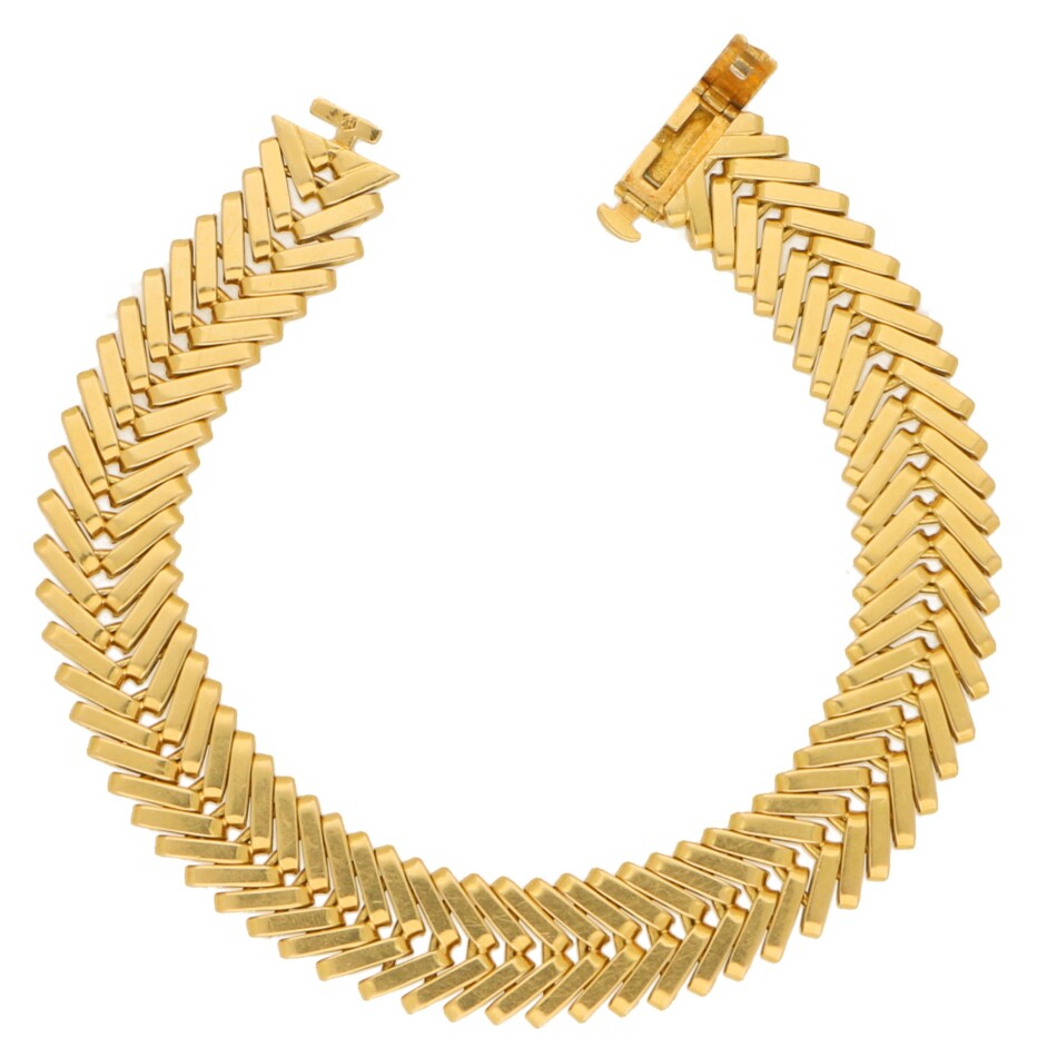 Vintage Van Cleef & Arpels Chevron Bracelet by Georges Lenfant