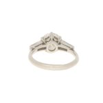 1.85ct Diamond Solitaire Ring With Baguette Shoulders Platinum