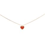 Van Cleef & Arpels Sweet Alhambra Carnelian Heart Necklace Gold