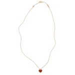 Van Cleef & Arpels Sweet Alhambra Carnelian Heart Necklace Gold