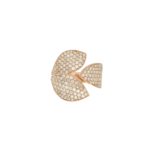 Diamond Leaf Ring in Rose Gold