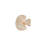 Diamond Leaf Ring in Rose Gold