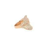 Diamond Leaf Ring in Rose Gold