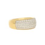Pave set diamond ring in 18ct yellow gold