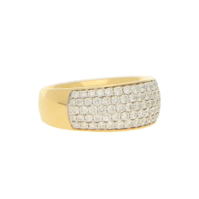 Pave set diamond ring in 18ct yellow gold