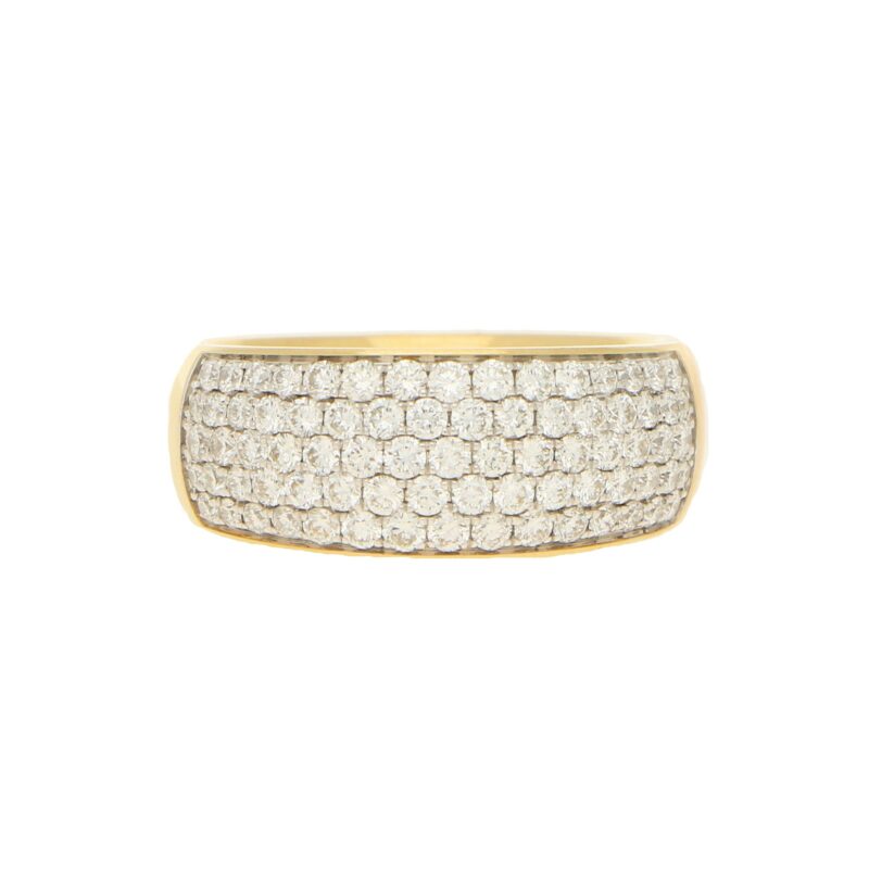 Pave set diamond ring in 18ct yellow gold