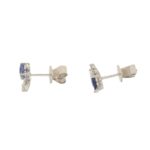 Sapphire and Diamond White Gold Orchid Earrings