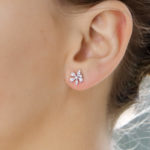 Diamond Flower Earrings