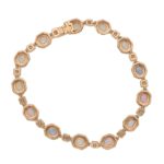 Rose Gold Rainbow Sapphire and Diamond Bracelet