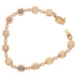 Rose Gold Rainbow Sapphire and Diamond Bracelet