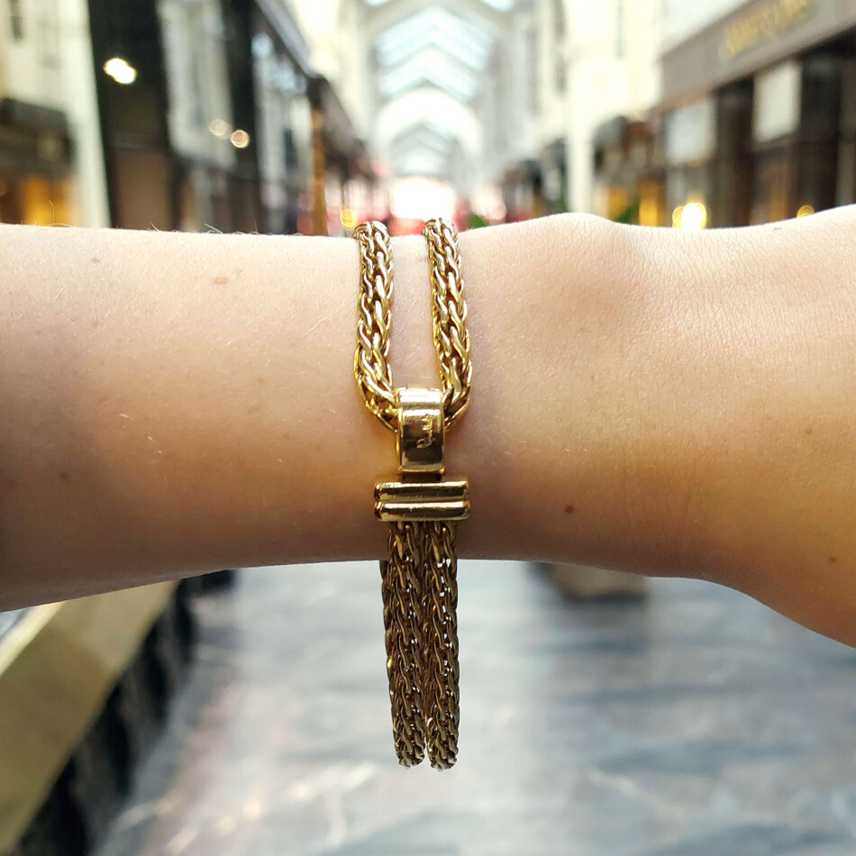 Pomellato Spiga Link Chain Bracelet in Yellow and White Gold