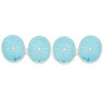 Men's light blue enamel chain link cufflinks in sterling silver