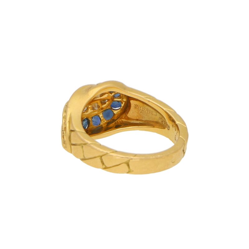 Mauboussin Diamond and Sapphire Ring in Yellow Gold