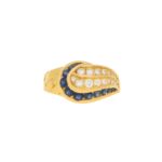 Mauboussin Diamond and Sapphire Ring in Yellow Gold