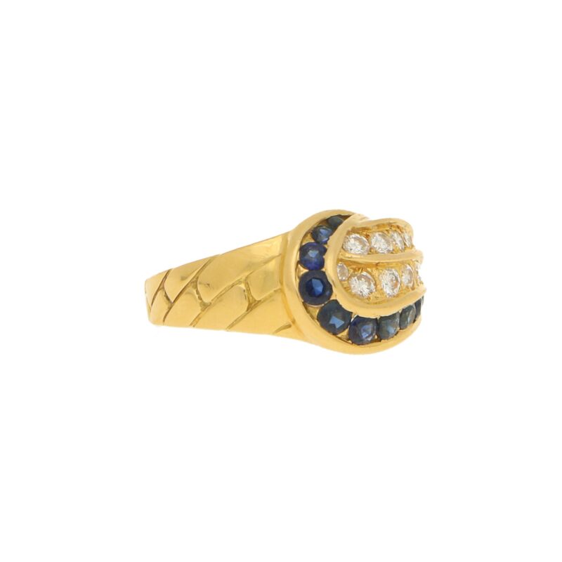 Mauboussin Diamond and Sapphire Ring in Yellow Gold