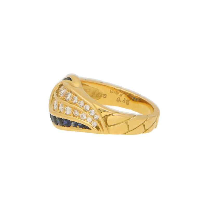 Mauboussin Diamond and Sapphire Ring in Yellow Gold