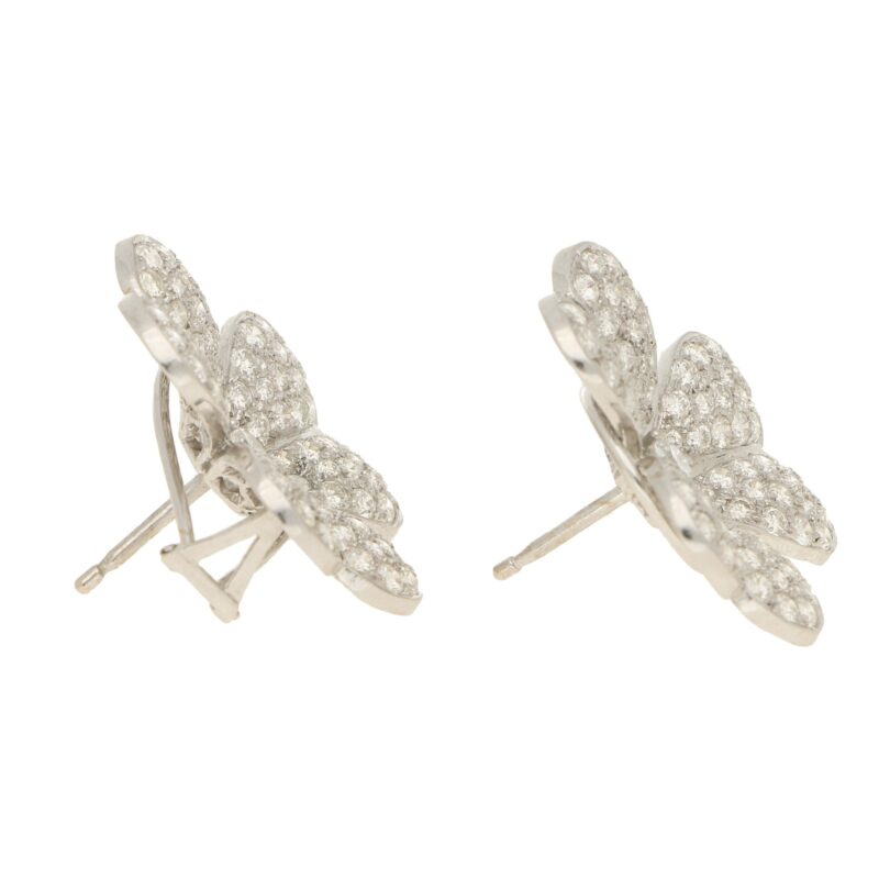 5.80ct Diamond Clover Earrings in White Gold