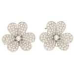 5.80ct Diamond Clover Earrings in White Gold