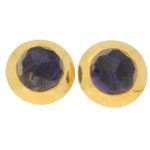 12.60ct Pomellato Iolite Clip Earrings in Yellow Gold