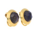 12.60ct Pomellato Iolite Clip Earrings in Yellow Gold