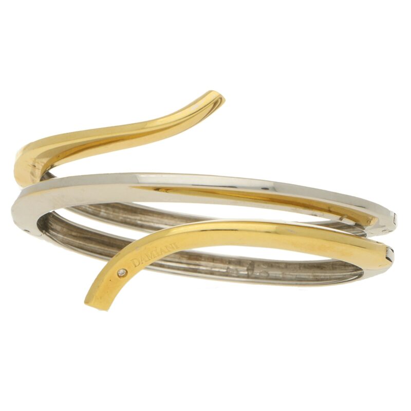 Damiani Eden Diamond Bangle Bracelet in Yellow and White Gold