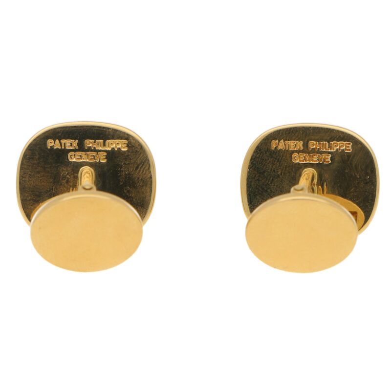 Patek Philippe Enamel and Rock Crystal Cufflinks in Yellow Gold