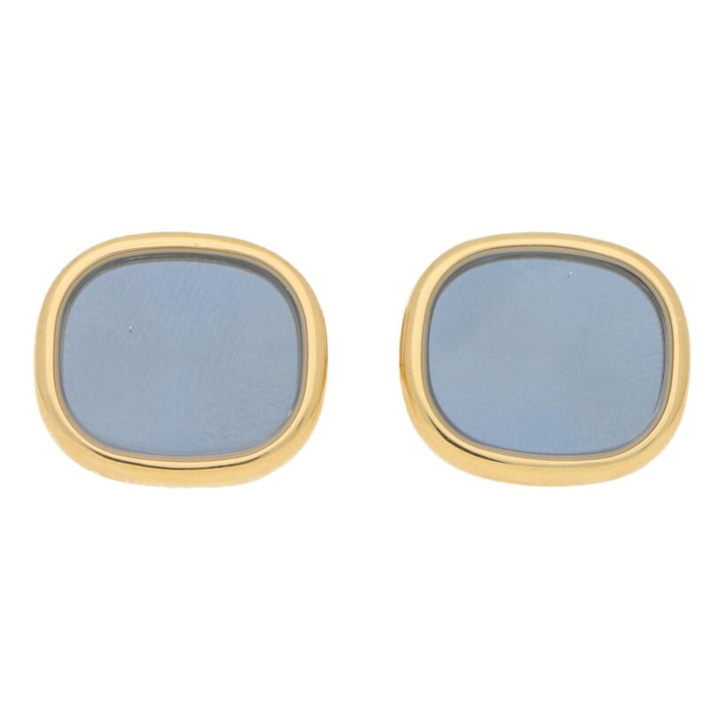 Patek Philippe Enamel and Rock Crystal Cufflinks in Yellow Gold