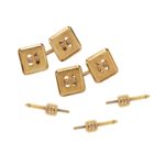 Cartier button motif dress set in gold